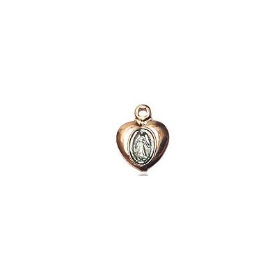 Miraculous Medal Necklace - 14K Gold Filled - 1/4 Inch Tall by 1/8 Inch Wide with 18" Chain