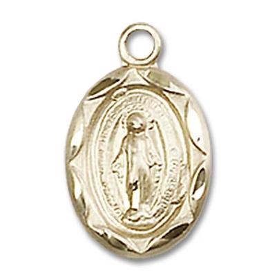 Miraculous Medal - 14K Gold Filled - 1/2 Inch Tall by 1/4 Inch Wide
