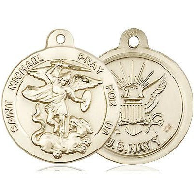 St. Michael Navy Medal - 14K Gold Filled - 7/8 Inch Tall x 3/4 Inch Wide