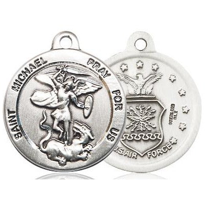 St. Michael Air Force Medal - Pewter - 7/8 Inch Tall x 3/4 Inch Wide