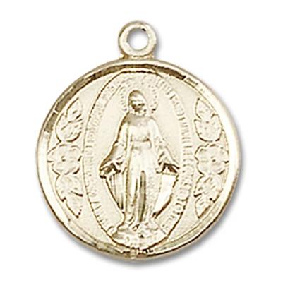 Miraculous Medal - 14K Gold Filled - 5/8 Inch Tall by 1/2 Inch Wide