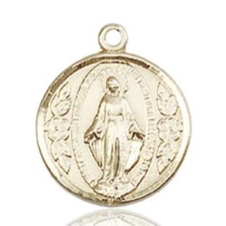 Miraculous Medal - 14K Gold - 5/8 Inch Tall by 1/2 Inch Wide