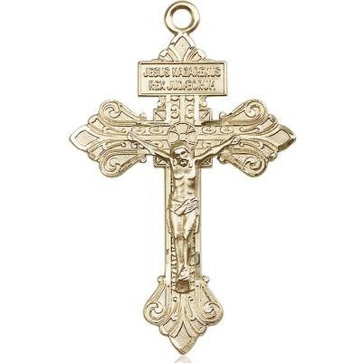 Crucifix Medal - 14K Gold Filled - 2-1/8 Inch Tall x 1-3/8 Inch Wide