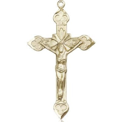 Crucifix Medal - 14K Gold Filled - 1-7/8 Inch Tall x 1-1/8 Inch Wide