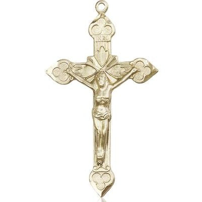 Crucifix Medal - 14K Gold - 1-7/8 Inch Tall x 1-1/8 Inch Wide