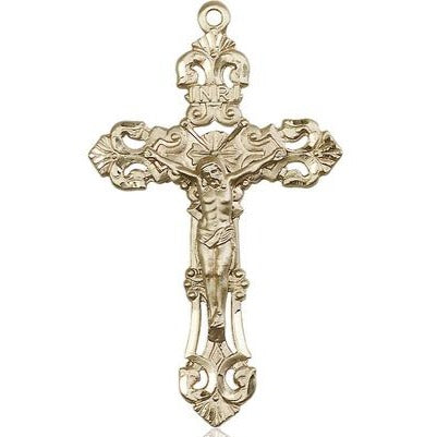 Crucifix Medal - 14K Gold Filled - 2 Inch Tall x 1-1/4 Inch Wide