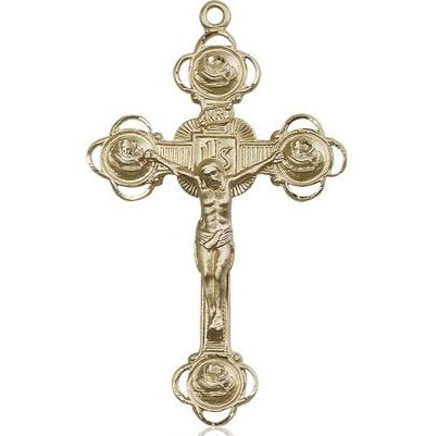 Crucifix Medal - 14K Gold - 2-1/8 Inch Tall x 1-1/4 Inch Wide