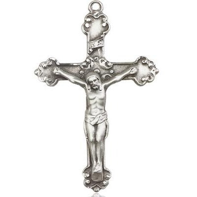 Crucifix Medal - Pewter - 1-1/2 Inch Tall x 1 Inch Wide
