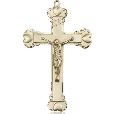 Crucifix Medal - 14K Gold - 2-1/4 Inch Tall x 1-3/8 Inch Wide