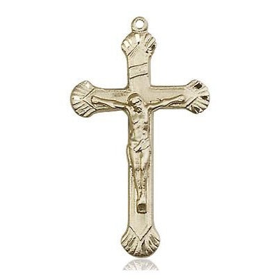 Crucifix Medal - 14K Gold Filled - 1-1/8 Inch Tall x 5/8 Inch Wide
