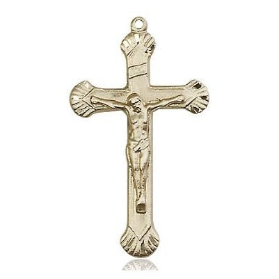 Crucifix Medal - 14K Gold - 1-1/8 Inch Tall x 5/8 Inch Wide
