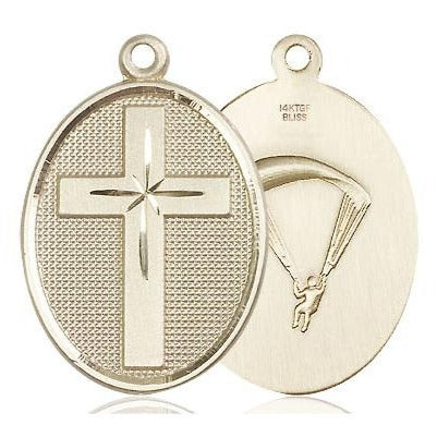 Cross Paratrooper Medal - 14K Gold Filled - 1-1/8 Inch Tall x 3/4 Inch Wide