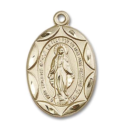 Miraculous Medal - 14K Gold Filled - 1 Inch Tall by 5/8 Inch Wide