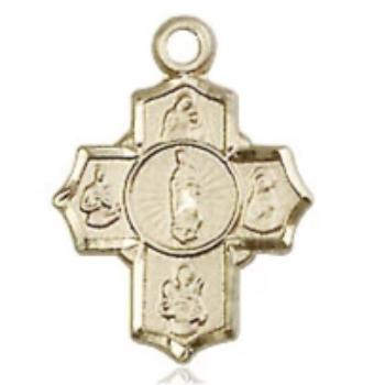 5 Way Medal - 14K Gold Filled - 1/2 Inch Tall x 3/8 Inch Wide