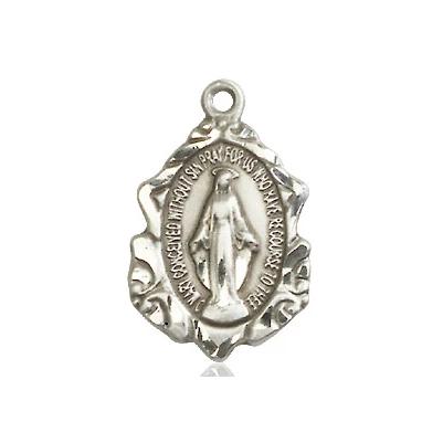 Miraculous Medal Necklace - Sterling Silver - 3/4 Inch Tall by 1/2 Inch Wide with 24" Chain