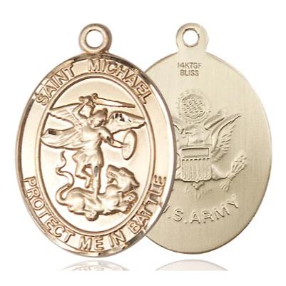 St. Michael Army Medal - 14K Gold Filled - 1 Inch Tall x 5/8 Inch Wide