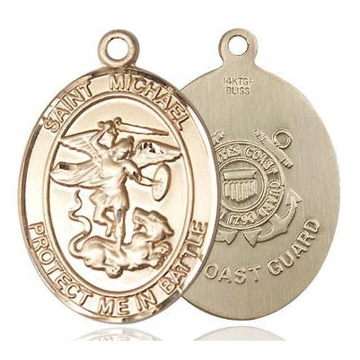 St. Michael Coast Guard Medal - 14K Gold Filled - 1 Inch Tall x 5/8 Inch Wide