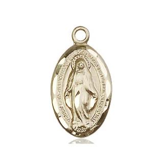 Miraculous Medal - 14K Gold Filled - 5/8 Inch Tall by 3/8 Inch Wide