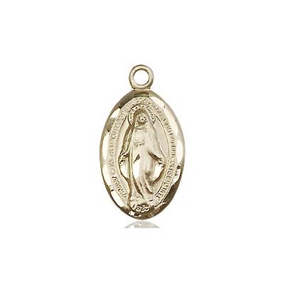 Miraculous Medal Necklace - 14K Gold Filled - 5/8 Inch Tall by 3/8 Inch Wide with 18" Chain