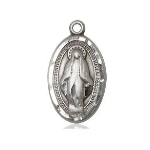 Miraculous Medal - Pewter - 5/8 Inch Tall by 3/8 Inch Wide