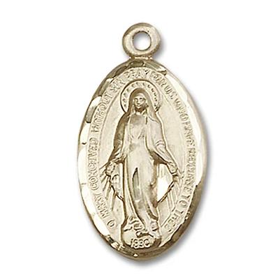 Miraculous Medal - 14K Gold Filled - 7/8 Inch Tall by 1/2 Inch Wide