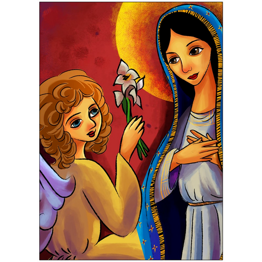 The Annunciation Catholic Folk Art Print