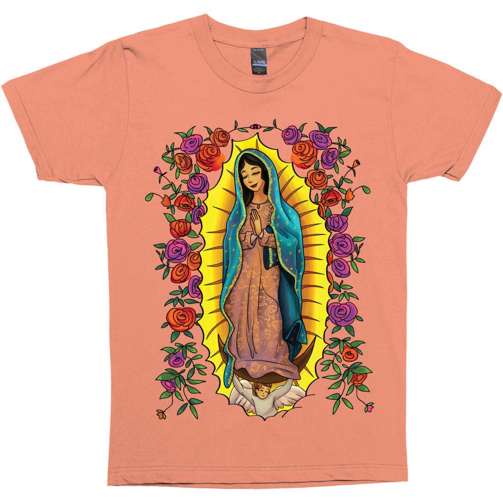 Our Lady Of Guadalupe With Roses Christian Catholic Graphic Tee