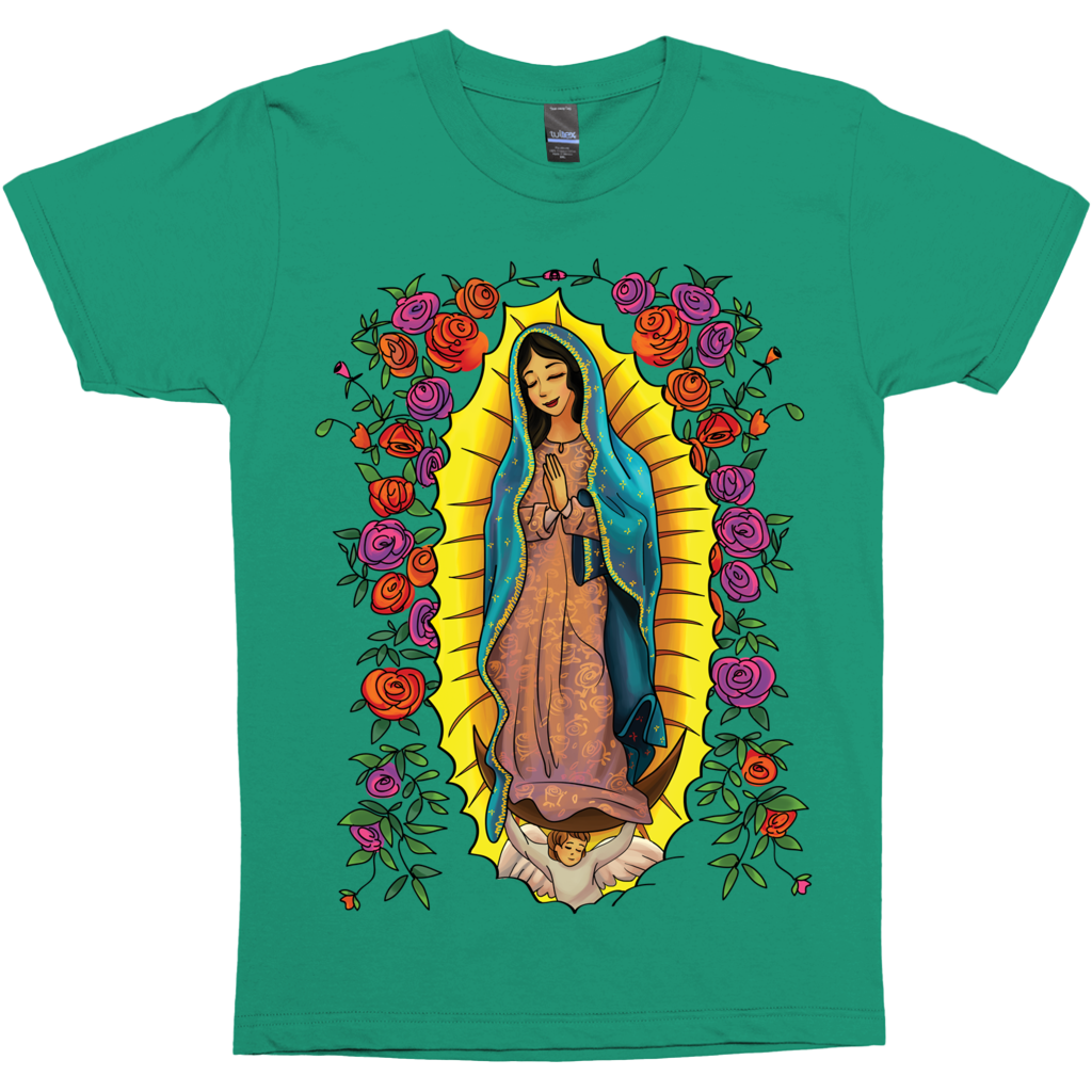 Our Lady Of Guadalupe With Roses Christian Catholic Graphic Tee