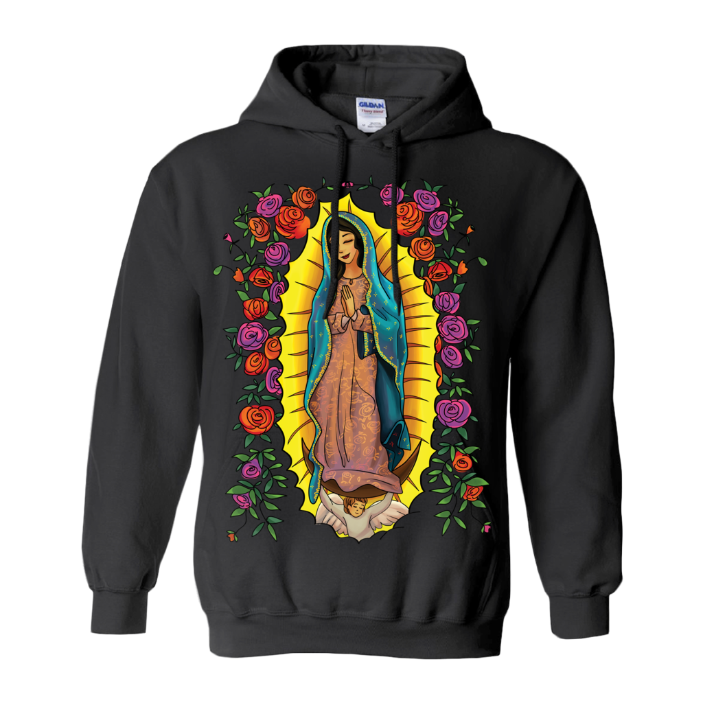 Our Lady Of Guadalupe With Roses Graphic Hoodie