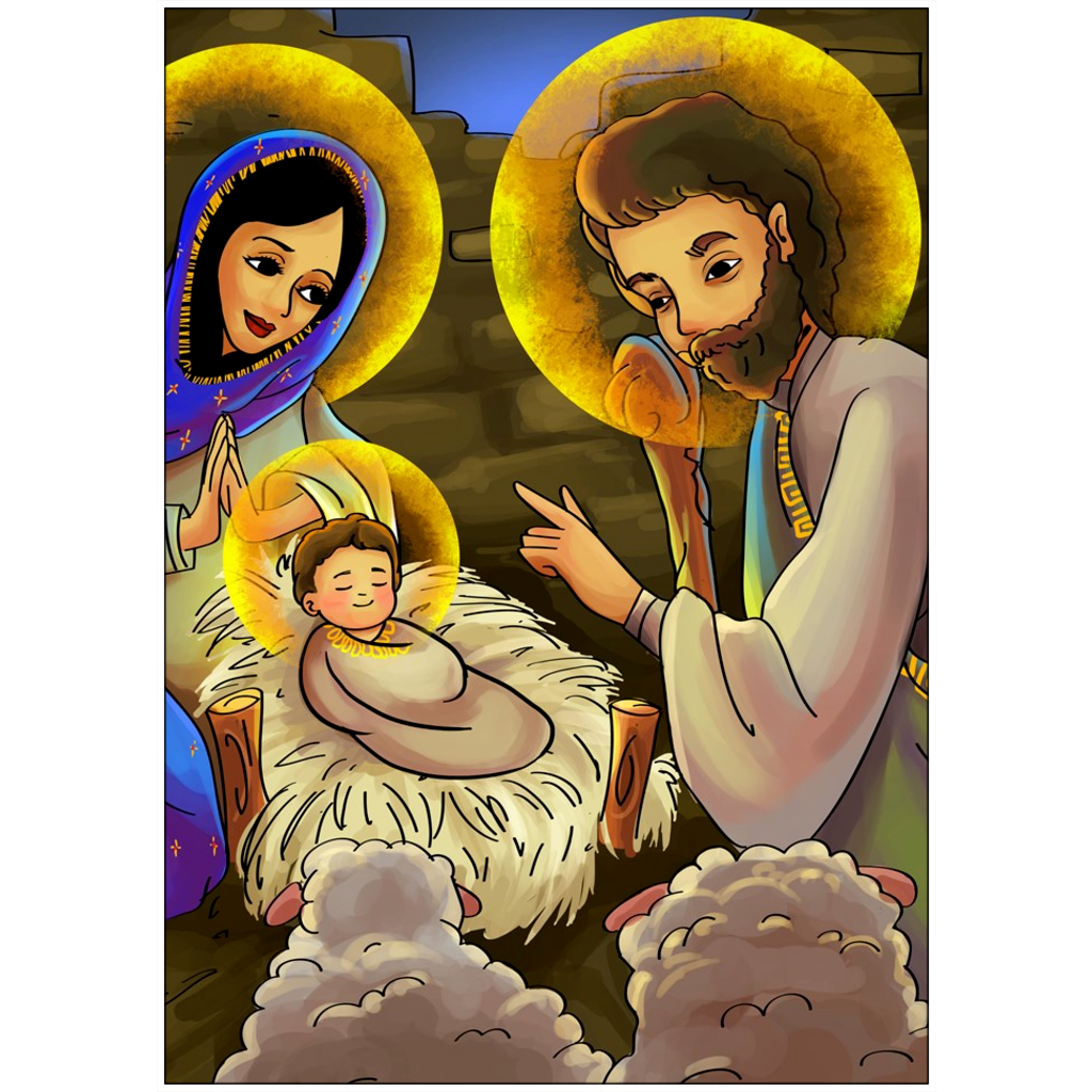 The Nativity Catholic Folk Art Print