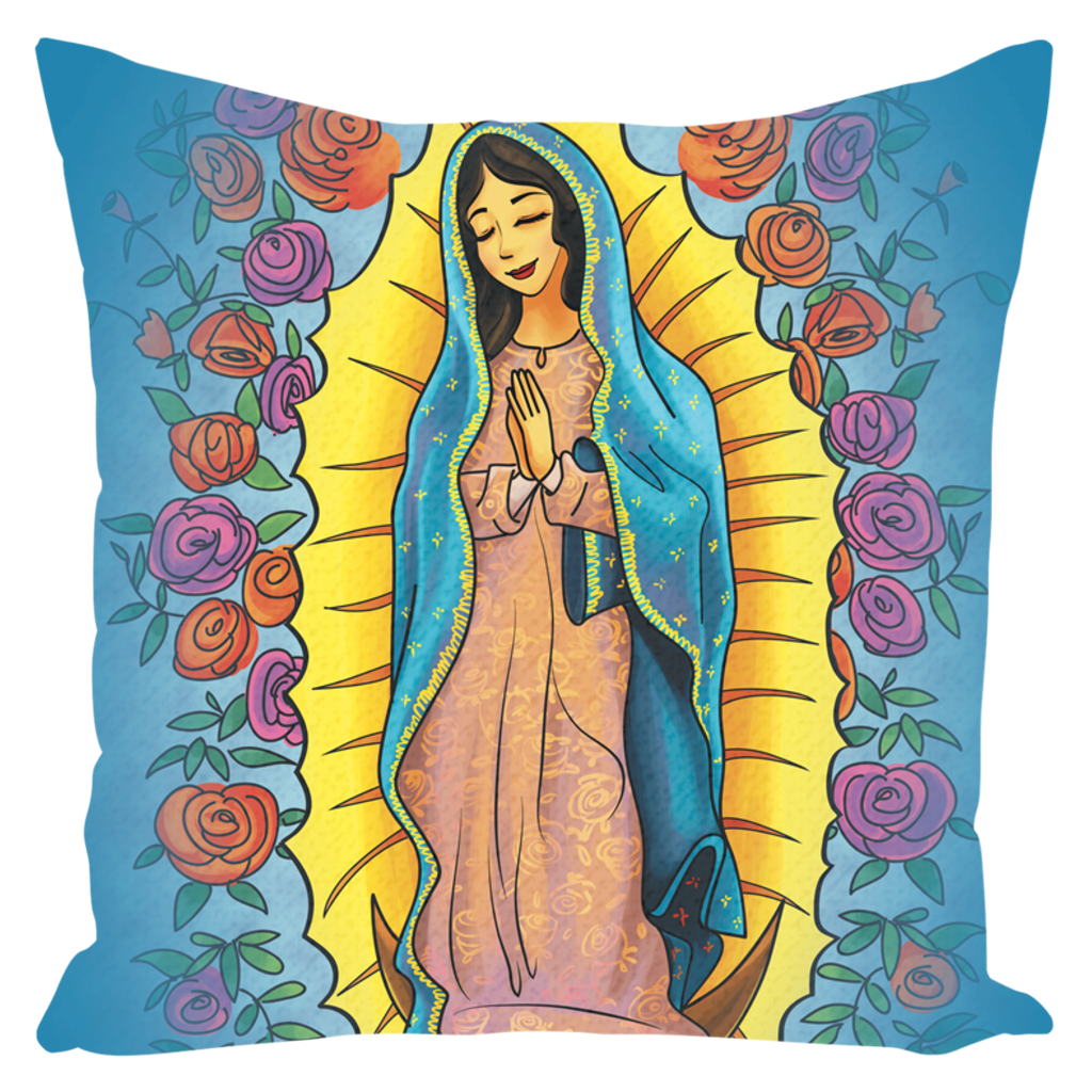 Our Lady Of Guadalupe/Hail Mary Prayer Throw Pillow