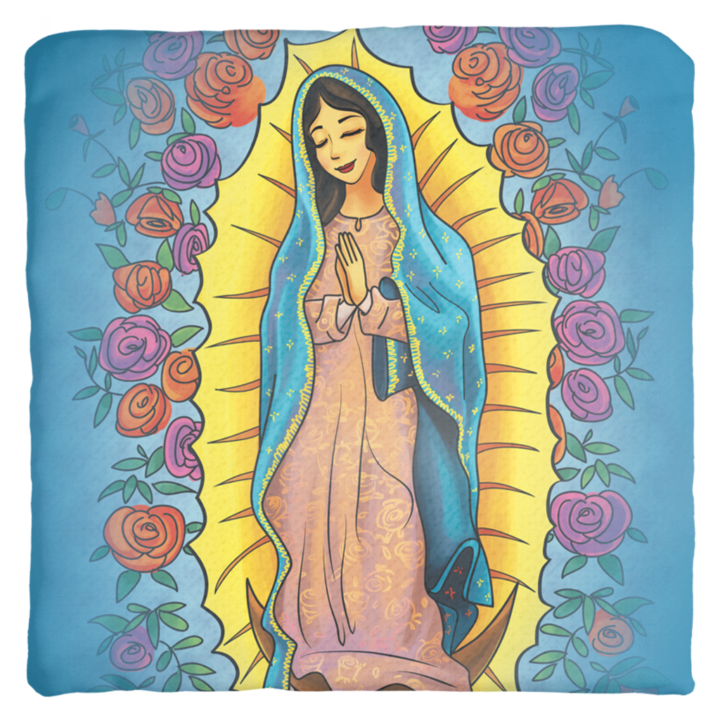 Our Lady Of Guadalupe/Hail Mary Prayer Pillow Cover (No Pillow)