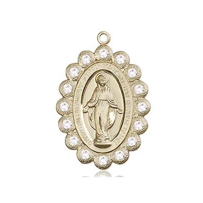 Miraculous Medal Necklace - 14K Gold Filled - 7/8 Inch Tall by 1/2 Inch Wide with 18" Chain