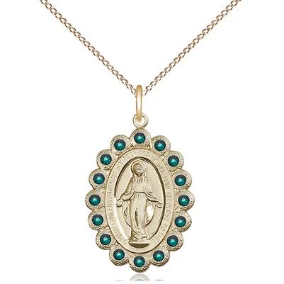 Miraculous Medal Necklace - 14K Gold Filled - 7/8 Inch Tall by 1/2 Inch Wide with 18" Chain