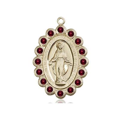 Miraculous Medal Necklace - 14K Gold - 7/8 Inch Tall by 1/2 Inch Wide with 18" Chain