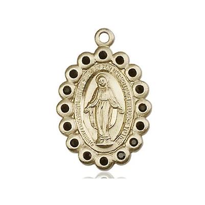 Miraculous Medal Necklace - 14K Gold Filled - 7/8 Inch Tall by 1/2 Inch Wide with 18" Chain