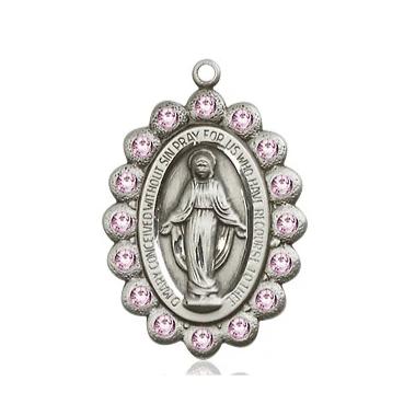 Miraculous Medal - Sterling Silver - 7/8 Inch Tall by 1/2 Inch Wide