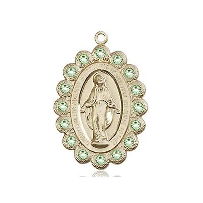 Miraculous Medal Necklace - 14K Gold - 7/8 Inch Tall by 1/2 Inch Wide with 18" Chain
