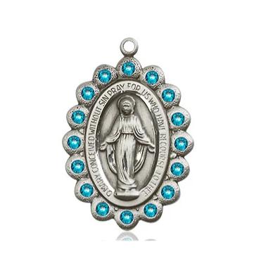 Miraculous Medal - Pewter - 7/8 Inch Tall by 1/2 Inch Wide