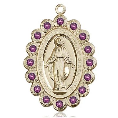 Miraculous Medal Necklace - 14K Gold Filled - 1-1/8 Inch Tall by 3/4 Inch Wide with 18" Chain