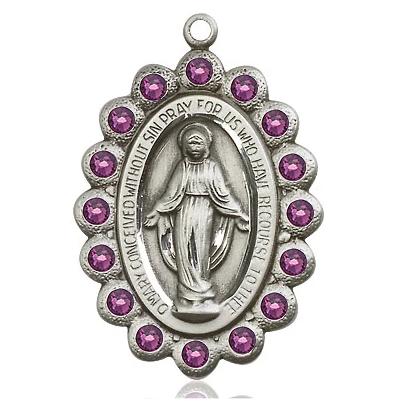 Miraculous Medal - Pewter - 1-1/8 Inch Tall by 3/4 Inch Wide