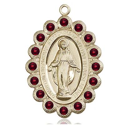 Miraculous Medal Necklace - 14K Gold Filled - 1-1/8 Inch Tall by 3/4 Inch Wide with 18" Chain