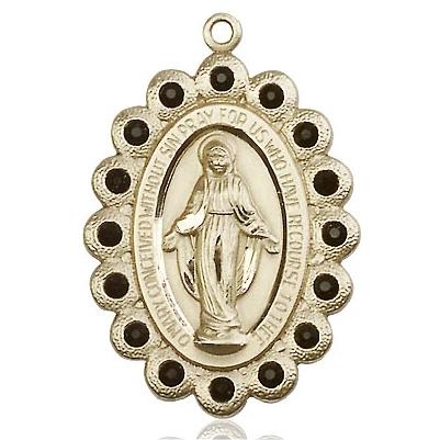 Miraculous Medal Necklace - 14K Gold Filled - 1-1/8 Inch Tall by 3/4 Inch Wide with 18" Chain