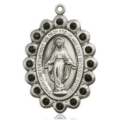 Miraculous Medal - Pewter - 1-1/8 Inch Tall by 3/4 Inch Wide