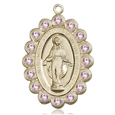 Miraculous Medal Necklace - 14K Gold Filled - 1-1/8 Inch Tall by 3/4 Inch Wide with 18" Chain
