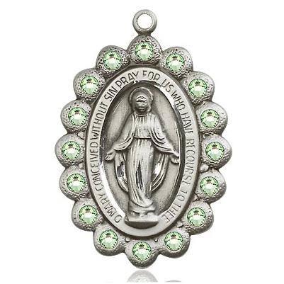 Miraculous Medal - Sterling Silver - 1-1/8 Inch Tall by 3/4 Inch Wide