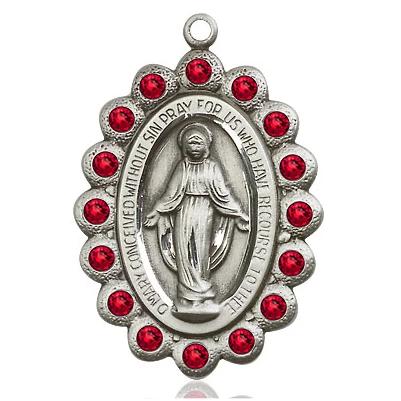 Miraculous Medal - Sterling Silver - 1-1/8 Inch Tall by 3/4 Inch Wide