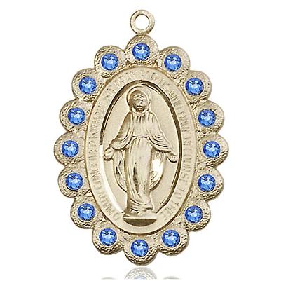 Miraculous Medal - 14K Gold Filled - 1-1/8 Inch Tall by 3/4 Inch Wide