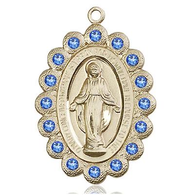 Miraculous Medal Necklace - 14K Gold Filled - 1-1/8 Inch Tall by 3/4 Inch Wide with 18" Chain