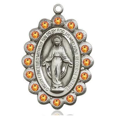 Miraculous Medal - Sterling Silver - 1-1/8 Inch Tall by 3/4 Inch Wide